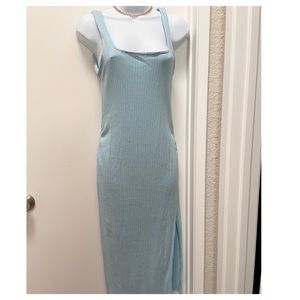 Light blue solid dress